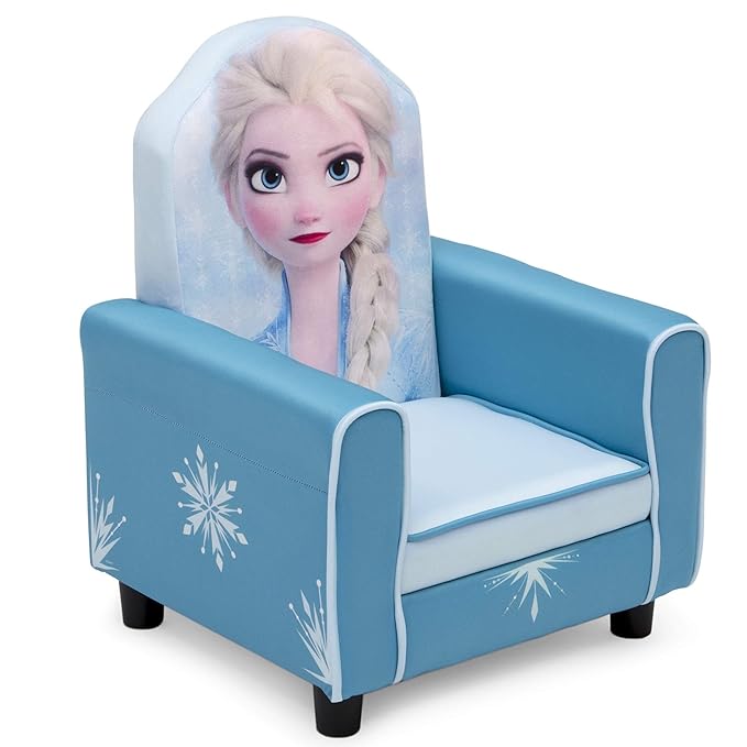 Delta Children Figural Upholstered Kids Chair, Wood, Disney Frozen II Elsa