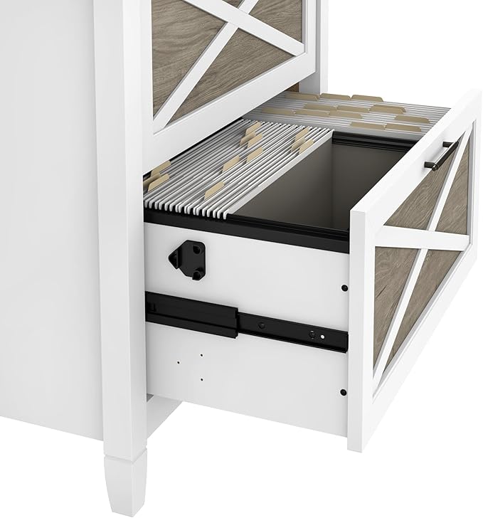 Bush Furniture Key West Lateral File Cabinet, Modern Farmhouse 2 Drawer File Cabinet for Home Office