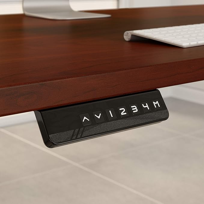 Bush Business Furniture Move 60 Electric Ergonomic Sit-Stand Computer Table for Home and Professional Office, 72W x 30D, Hansen Cherry