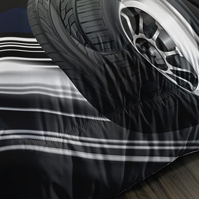 Axolotl Race Car Bedding Set Twin Size,Boys Extreme Sports Comforter Set for Kids Boys Car Racing Gifts,Yellow Cool Car Comforter Car Sports Quilt Set 1 Comforter with 2 Pillowcase Car Racing Gifts