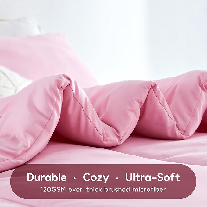SLEEP ZONE Kids Pink Bedding Comforter Set Full/Queen Size - Super Soft & Cute Printed 3-Piece Comforter Set All Seasons for Girls, Fade Resistant, Machine Washable, Ballet Pink
