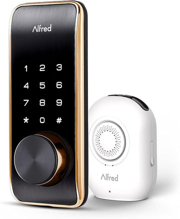 Alfred Touchscreen Keypad Pin + Key Entry Smart Door Lock Combo with Wi-Fi Connect Bridge & Key (DB2W-B-GL)