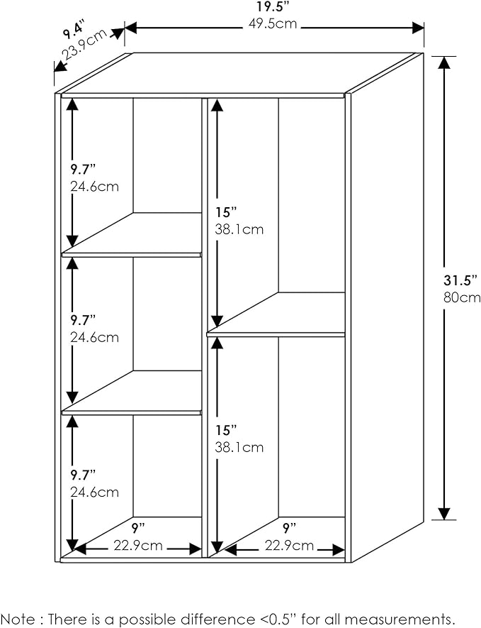 Furinno 5-Cube Reversible Open Shelf, White/Light Blue 11069WH/LBL