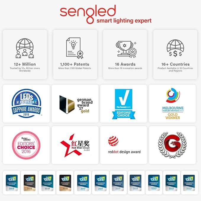 Sengled Alexa Light Bulbs, 100W Equivalent, S1 Auto Pairing with Alexa Devices, Smart Light Bulb that Work with Alexa, Bluetooth Mesh Smart Home Lighting, ‎Warm Light Bulbs, No Hub Required, 4-Pack,