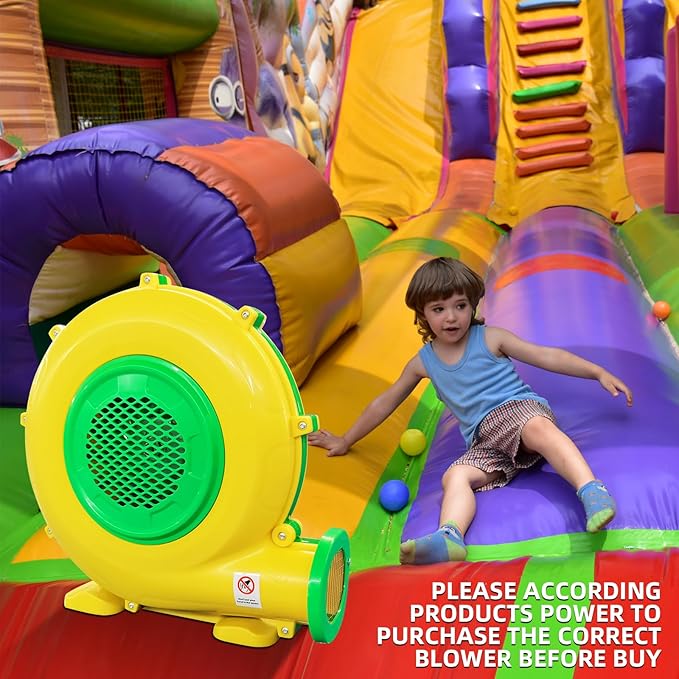 Air Blower, QILEBA Powerful Bounce House Blower for Inflatables, Portable Inflatable Bubble House Blower Fan Pump for Spray Booth, Bouncy Castle, Jumper, Water Slid, Blower Corded (950W)