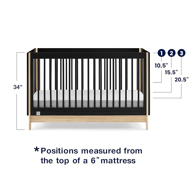 GAP babyGap Tate 4-in-1 Convertible Crib - Greenguard Gold Certified, Ebony/Natural