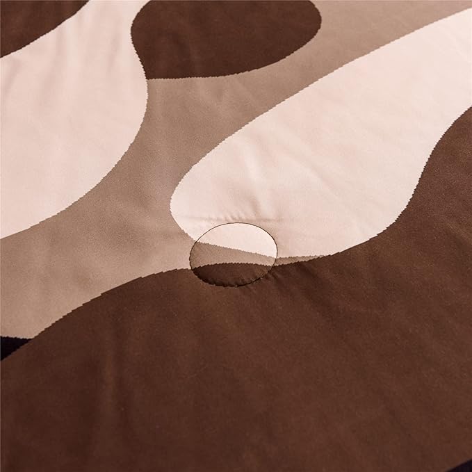 Meeting Story Camouflage Bedding Set, Colorful Pattern Style Comforter Set, 5 PCS One Comforter Two Pillowcases Two Sheets in One Bag, All Season Bedspread for Teens Adults (Coffee, Twin 5Pcs)