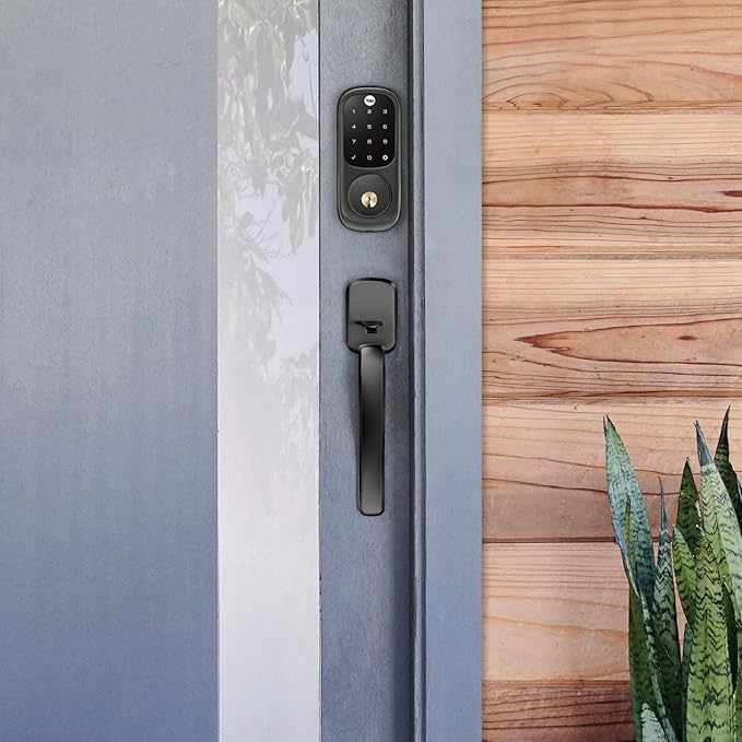 Yale Security Yale Assure Lock Touchscreen with Z-Wave with Ridgefield Handleset - Works with Ring Alarm, Samsung SmartThings, Wink, ADT and More, Black