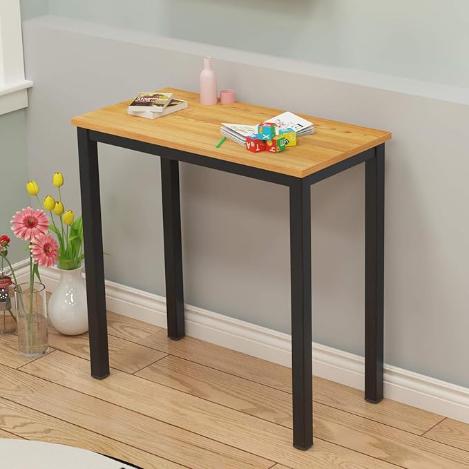 SogesGame Small Computer Desk, 31.5 inches Small Office Desk Computer Table Study Writing Desk Workstation for Home Office, Teak Black