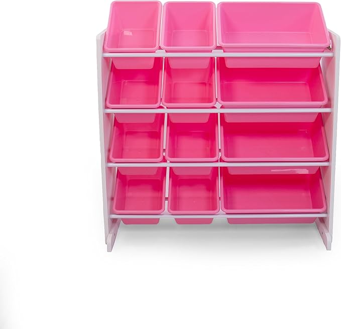 Humble Crew, White/Pink 12 Bin Toy Storage Organizer