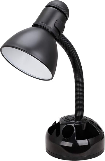 Aspen Creative 40041-1, 1-Light High Organizer Desk Lamp with Metal Lamp Shade and Rotary Switch, Modern Design in Black, 19" High
