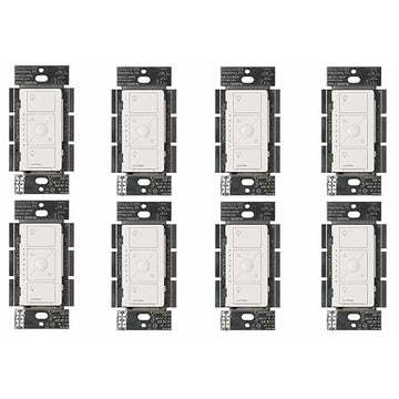 Lutron Caseta Original Smart Dimmer Switch ELV+ (Lutron Hub Required), 250W LED, Single-Pole/3-Way, Neutral Required, PD-5NE-WH 8-PACK, White, 8 Pack