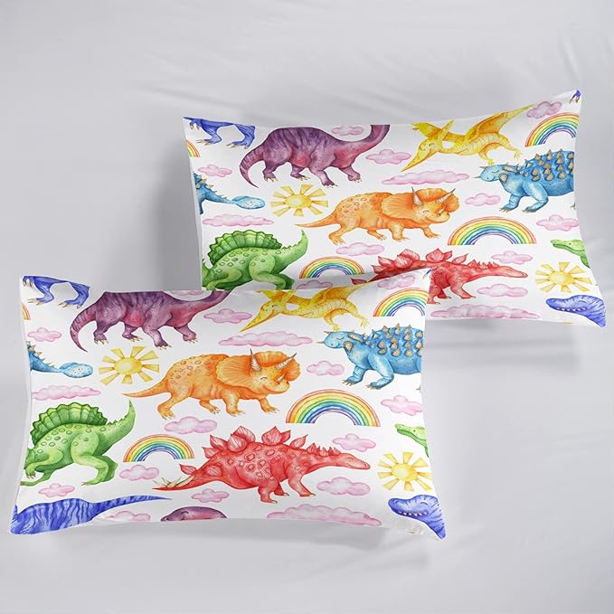 CVHOUSE Dinosaur Bedding Set,Dinosaur Comforter,Dinosaur Comforter Set Full,Microfiber Quilt Set with 1 Comforter and 2 Pillow Cases- 3 Piece