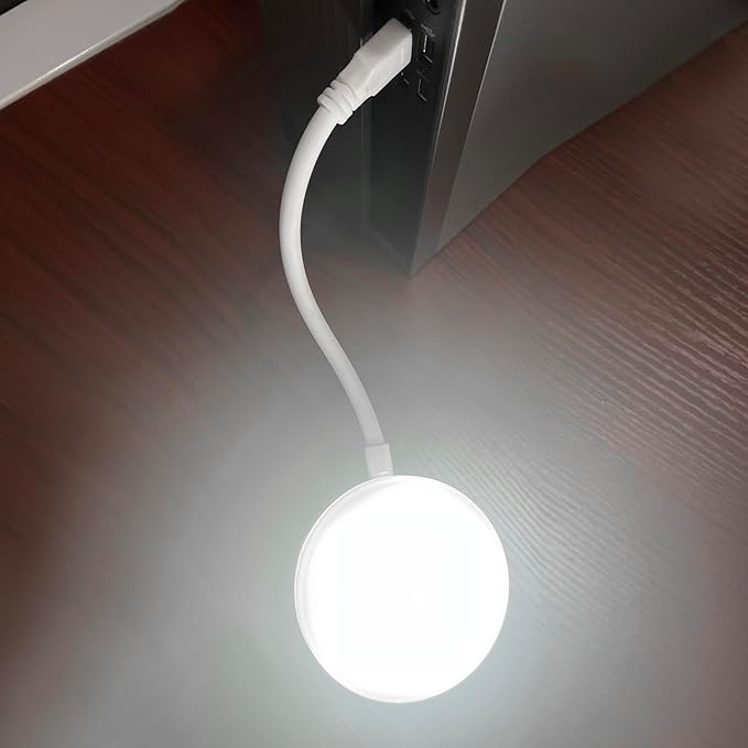 USB Night Light with 3 Color Mode, Arbitrary Brightness Control Small lamp, Portable 360° Flexible Gooseneck for Reading, Makeup, Fill Light, Travel, Outdoor, Power Failure Emergency.