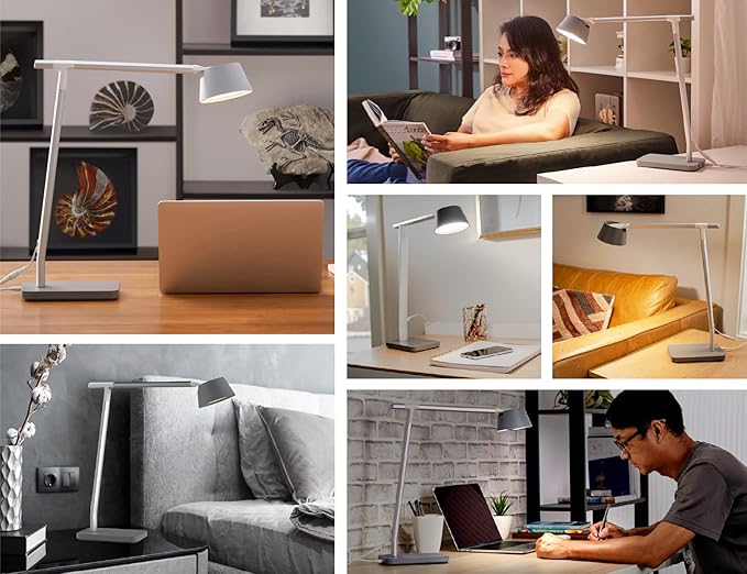 BLACK+DECKER Verve Designer Smart Desk Lamp, Works with Alexa, Auto-Circadian Mode, True White LED + 16M RGB Colors, USB Charging Port,