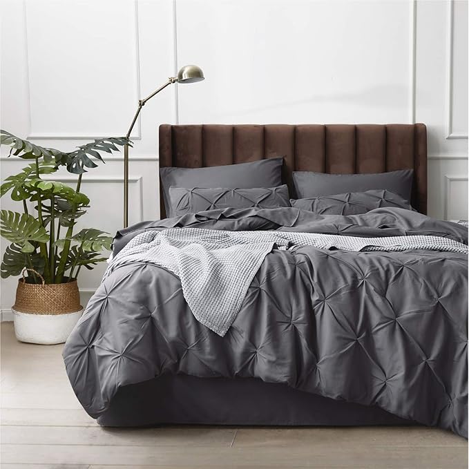 Bedsure Full Size Comforter Sets - Bedding Sets Full 7 Pieces, Bed in a Bag Dark Grey Bed Sets with Comforter, Sheets, Pillowcases & Shams, Adult & Kids Bedding