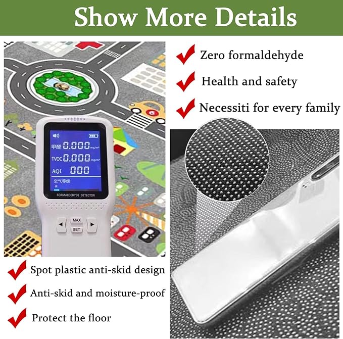 Kids Rug Play Mat Great for Playing with Cars and Toys,Educational Kid Road and Traffic City Life Carpet,Children Baby Fun Throw Rug for Bedroom Play Room,24X35Inch/60X90CM