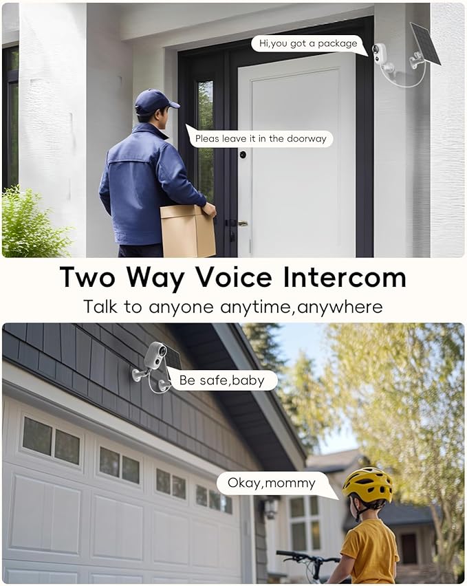 ZUMIMALL Solar Security Cameras Wireless Outdoor, 2K Outdoor Camera Wireless Solar Powered, 2.4G WiFi Battery Camera, 3MP Color Night Vision, Magnetic Mount,Siren,PIR/AI Analyse, IP66, Cloud, Alexa