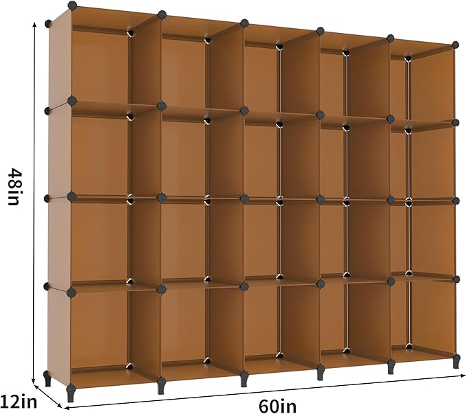HOMIDEC 20-Cube Storage Organizer, Closet Organizer Storage Shelf Bookcase Bookshelf with Metal Hammer, Storage Cubes Organizer Cabinet for Kids, Closet, Bedroom, Bathroom