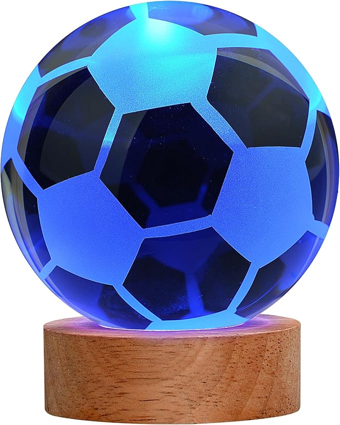 Large 3D Soccer Ball Night Light, Soccer Lamp 16 Color Changing with Remote Control for Bedroom Decor, Cool Desk Decor Gift for Teens Boys, Football
