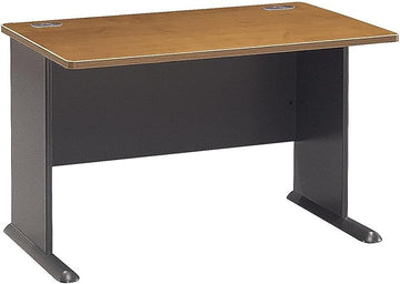 Bush Business Furniture Series A 48W Computer Desk in Natural Cherry and Slate, Small Office Table for Home or Professional Workspace