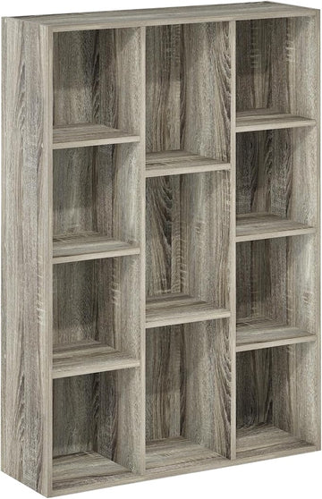 Furinno Luder 11-Cube Reversible Open Shelf Bookcase, French Oak