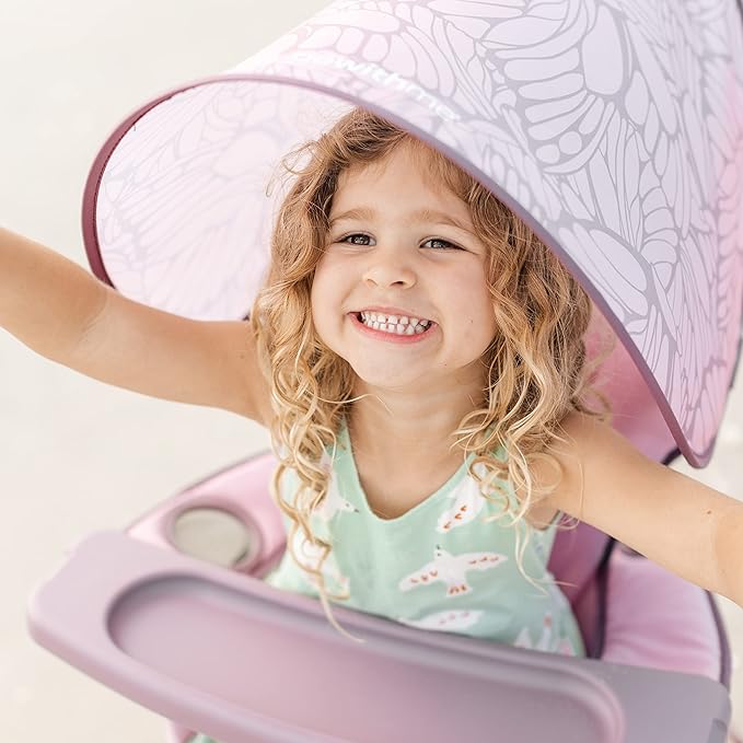 Baby Delight Go with Me Venture Portable Chair | Indoor and Outdoor | Sun Canopy | 3 Child Growth Stages | Sandstone