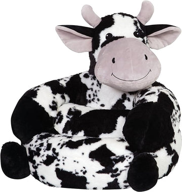 Trend Lab Cow Toddler Chair Plush Character Kids Chair Comfy Furniture Pillow Chair for Boys and Girls, 21 x 19 x 19 inches