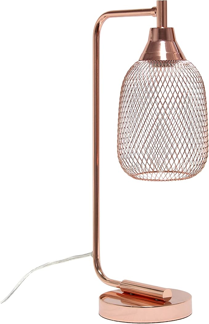 Elegant Designs LD1060-RGD Mesh Wire Table Lamp, Rose Gold
