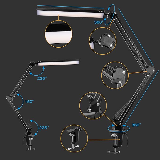 weishan manicure light for table nail lamp for desk, lampara para mesa de uñas profesional, Swing Arm LED Bar USB lights