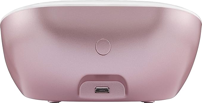 ENBRIGHTEN Night Light LED Table Lamp, Touch Sensor, Color Changing RGB, Wireless, Battery Operated, SleepLite, Sleep Friendly, Dimmable, Bedroom, Living Room, Office, Desk, Rose Gold, 47413