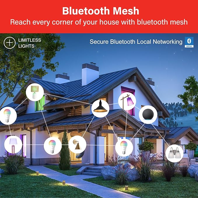 Sengled Alexa Light Bulb, S1 Auto Pairing with Alexa Devices, Smart Light Bulbs that Work with Alexa, Bluetooth Mesh Smart Home Lighting, Daylight 5000K, E26 60W Equivalent, 800LM, 6-Pack