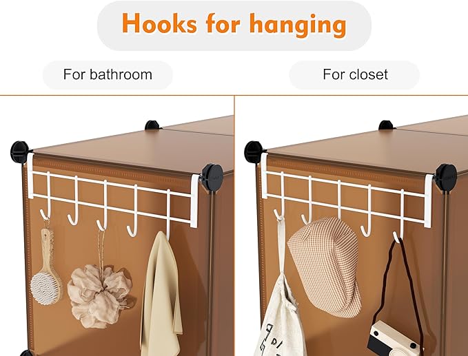 HOMIDEC 20-Cube Storage Organizer, Closet Organizer Storage Shelf Bookcase Bookshelf with Metal Hammer, Storage Cubes Organizer Cabinet for Kids, Closet, Bedroom, Bathroom