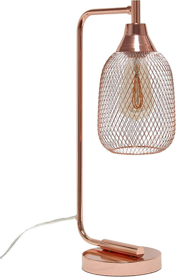Elegant Designs LD1060-RGD Mesh Wire Table Lamp, Rose Gold