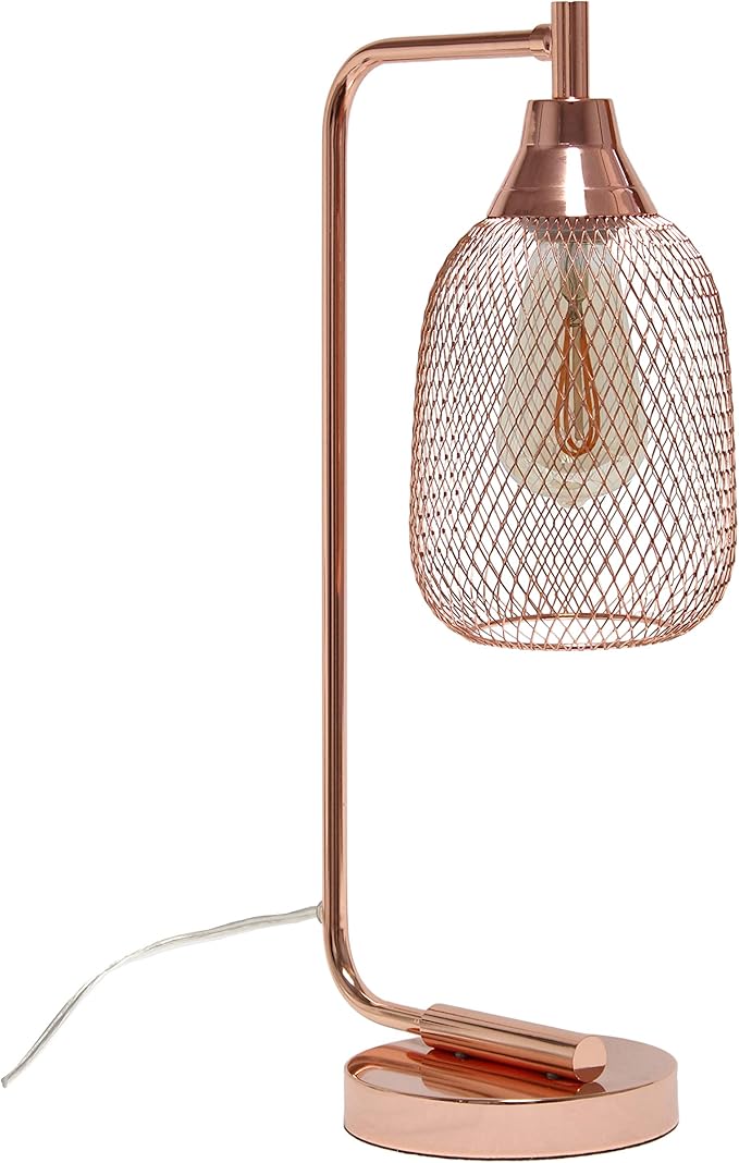 Elegant Designs LD1060-RGD Mesh Wire Table Lamp, Rose Gold