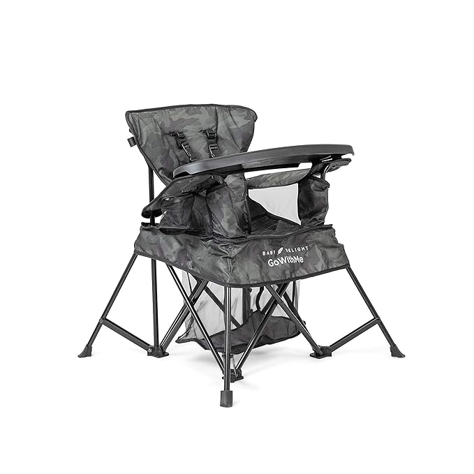 Baby Delight Go with Me Venture Portable Chair | Indoor and Outdoor | Sun Canopy | 3 Child Growth Stages | Carbon Camo