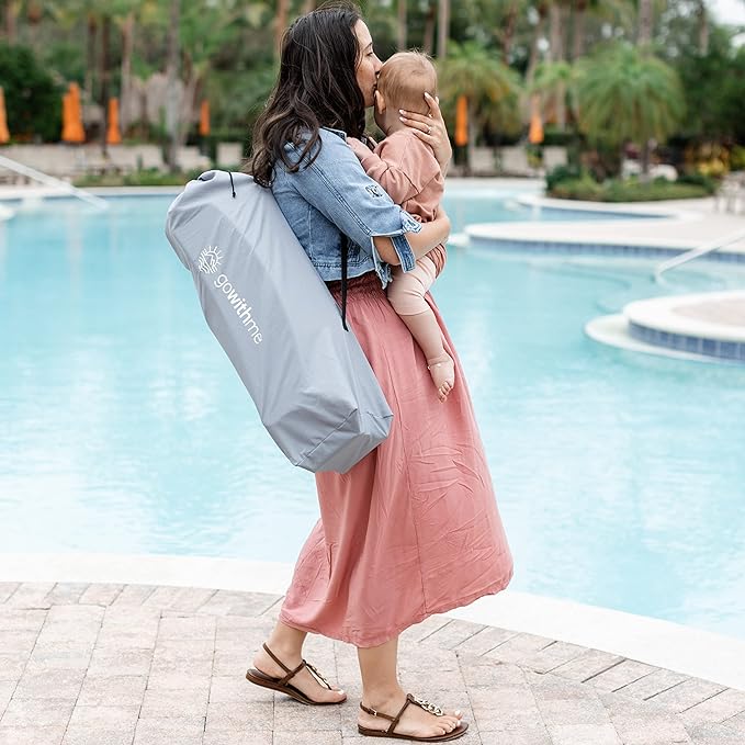 Baby Delight Go with Me Venture Portable Chair | Indoor and Outdoor | Sun Canopy | 3 Child Growth Stages | Blue Wave