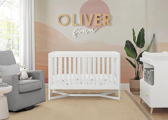 Delta Children Tribeca 4-in-1 Baby Convertible Crib, Bianca White