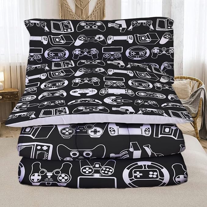 Sunnycitron Kids comforter sets Gamer Bedding Sets for Boys Twin Comforter Set Gaming Comforter Sets Gamer Comforter Set for Boys Gaming Bed Gamer Room Decor,1 Comforter 2Pillowcase