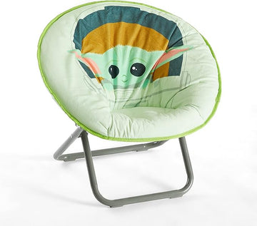 Idea Nuova Disney Star Wars The Mandalorian, Grogu aka The Child Toddler 19” Folding Saucer Chair with Cushion, Polyester, Ages 3+