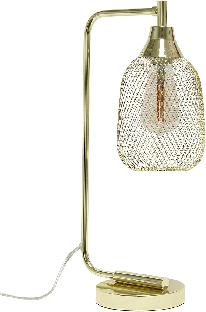 Elegant Designs LD1060-GLD Mesh Wire Table Lamp, Gold