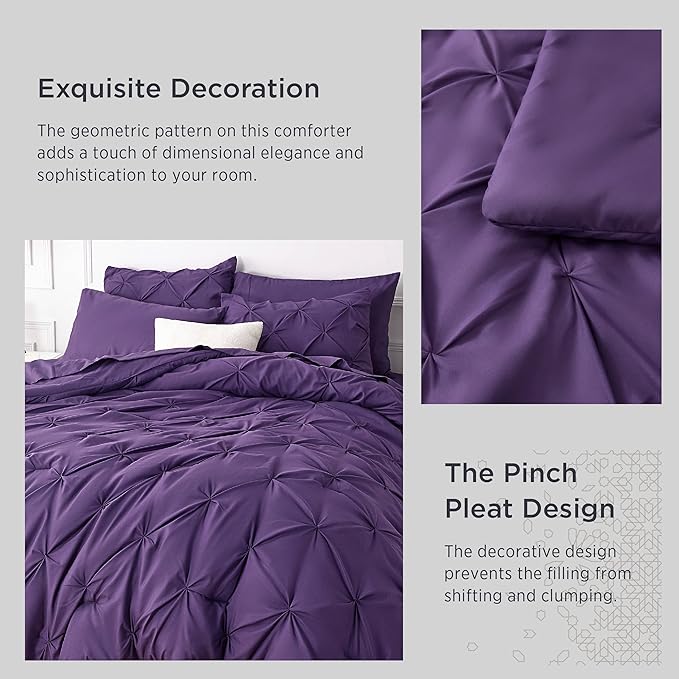 Bedsure Full Size Comforter Sets - Bedding Sets Full 7 Pieces, Bed in a Bag Purple Bed Sets with Comforter, Sheets, Pillowcases & Shams