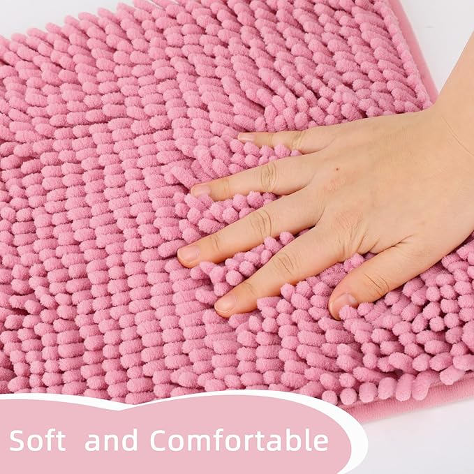 Locker Rug school girl rugs Carpet Chenille 100% Microfiber Locker Carpet with Non Skid Backing Locker Decorations (Pink, 10X10)