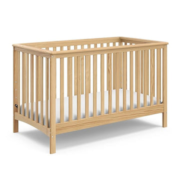 Storkcraft Hillcrest 4-in-1 Convertible Crib (Natural) - Converts to Daybed, Toddler Bed, and Full-Size Bed, Fits Standard Full-Size Crib Mattress, Adjustable Mattress Support Base