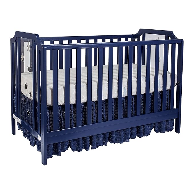 Suite Bebe Celeste 3 in 1 Convertible Island Crib Wood and Acrylic, Navy Blue