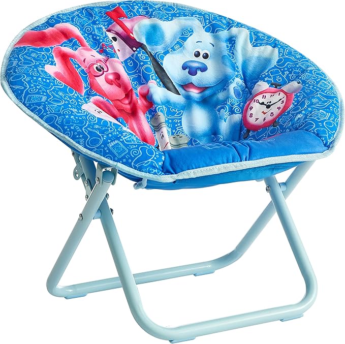 Nickelodeon Blues Clues Toddler 19” Folding Saucer Chair with Cushion, Ages 3+, Polyester