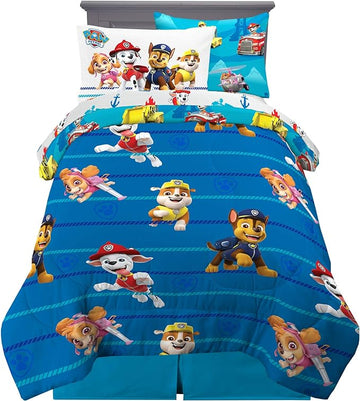 Paw Patrol Kids Bedding Super Soft Comforter and Sheet Set with Sham, 5 Piece Twin Size, (100% Officially Licensed Nickelodeon Product) By Franco