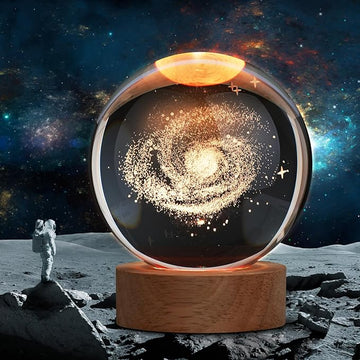 Large 3D Galaxy Crystal Ball Night Light, Crystal Lamp 16 Color Changing with Remote Control for Bedroom Decor, Birthday Gift for Teens Boys and Girls, Galaxy Model