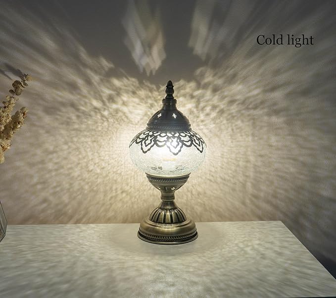 Turkish Mosaic Lamp Bohemian Tiffany Style Moroccan Bedside Lamps for Bedroom