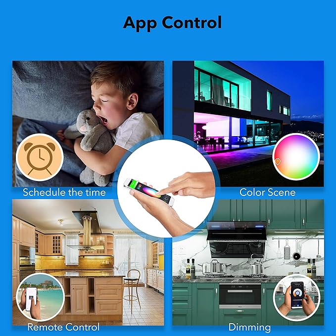 LED Smart Under Cabinet Lights Hardwired or Plug in White and Color Ambiance Dimmable with Remote Control Work with Amazon Alexa, Google App Controlled Under Counter Lighting (12 Inch)
